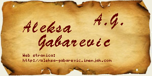 Aleksa Gabarević vizit kartica